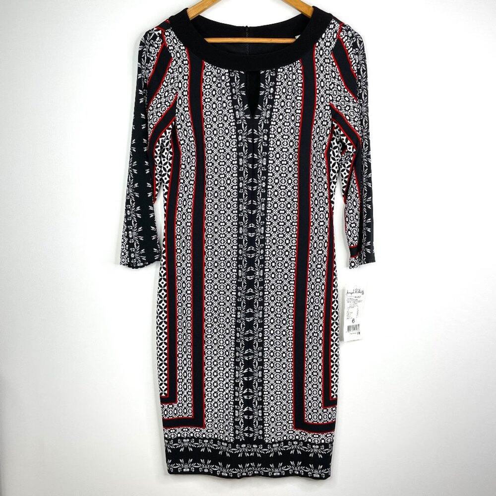 NWT Joseph Ribkoff Black, White & Red Dress 6